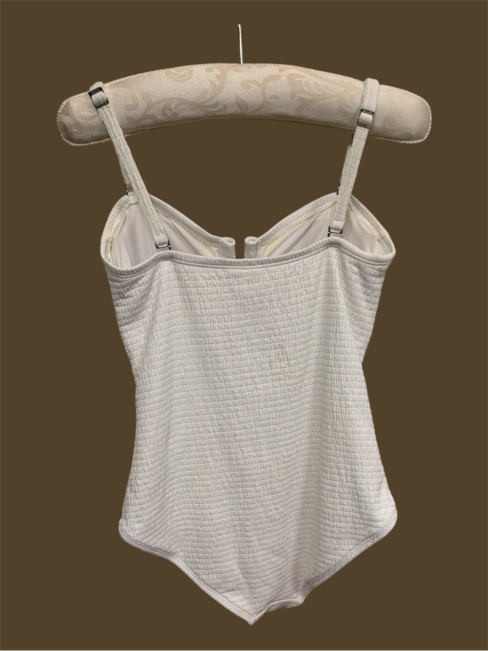 DKNY White Textured One-Piece Swimsuit - Picture 3 of 4